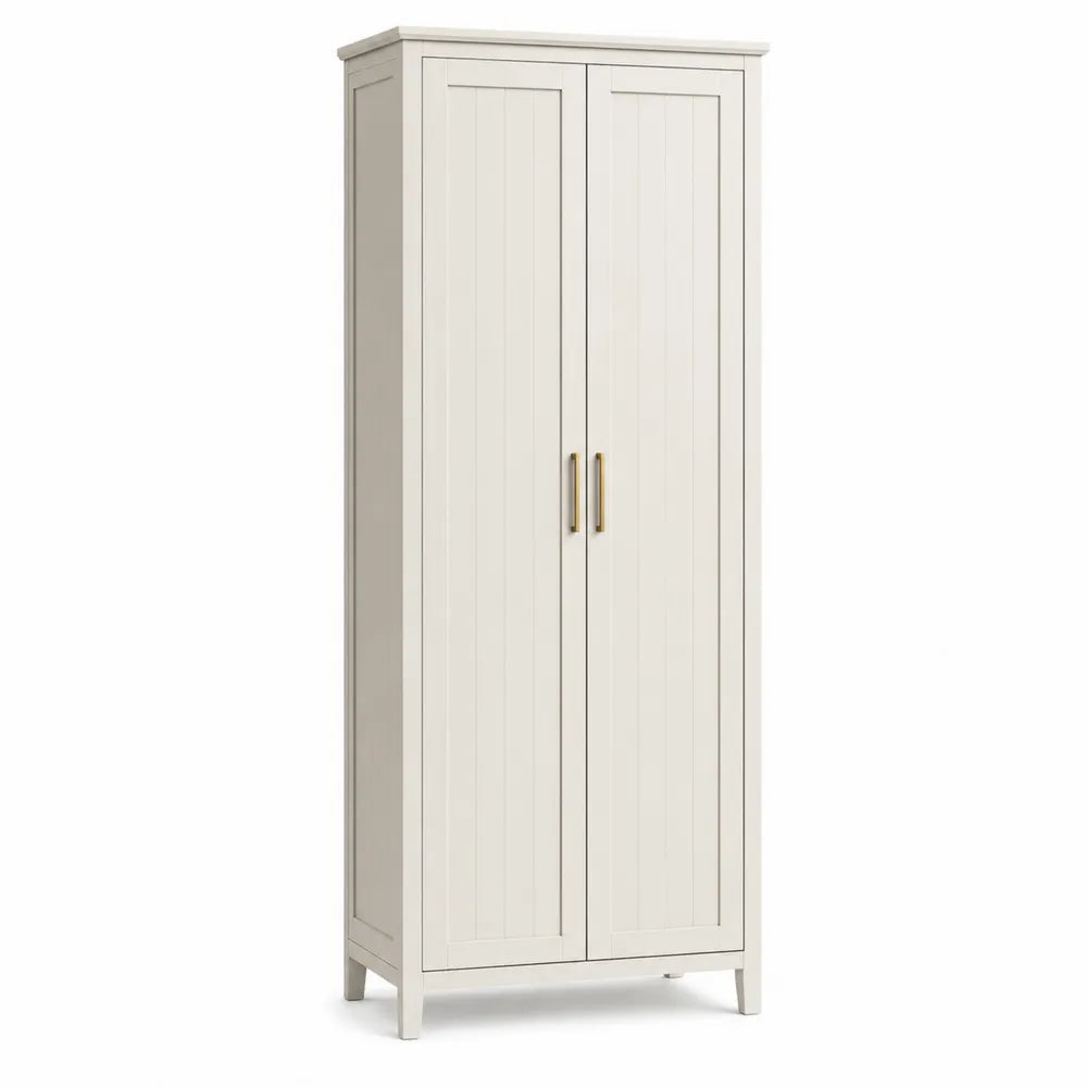 Szafa dwudrzwiowa z płyty MDF malowanej na biało 180 cm