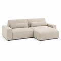 Sofa narożna modułowa z tkaniny poliestrowej beżowy 250x150 cm