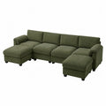 Modułowa sofa narożna z sztruksu z 5 segmentami zielona 300x200 cm