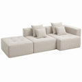 Modułowa sofa narożna z tkaniny 300x100x70 cm beżowa