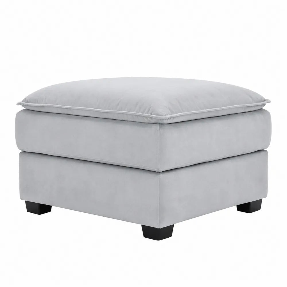 Puf tapicerowany z mikrofibry szary 65x65x45 cm
