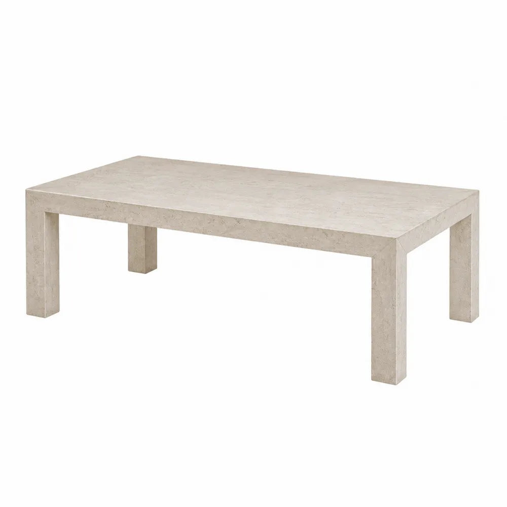 Stół ogrodowy prostokątny z betonu 160x80x45 cm beżowy